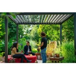 OMBREA Pergola Bioclimatique Ombréa® 3x3 ? Anthracite + 1 Store Latéral 3M Anthracite -Pergola Soldes 59315436 3