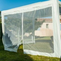 HELIOTRADE Moustiquaire De Protection Pour Tonnelle - Tente De Réception - Lot De 2 -Pergola Soldes 59466627 4