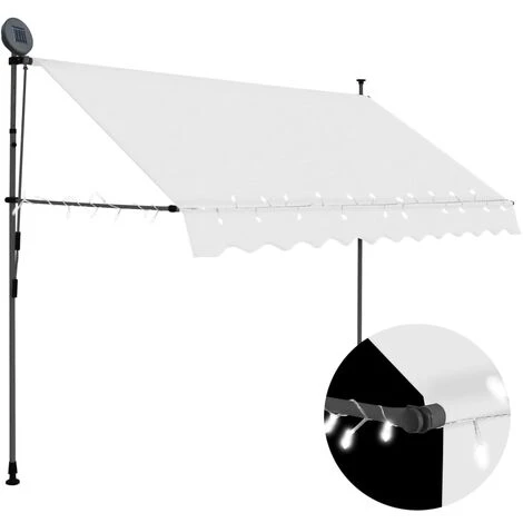 Topdeal Auvent Manuel Rétractable Avec LED 300 Cm Crème FF145873_FR 3 Topdeal Auvent Manuel Rétractable Avec LED 300 Cm Crème FF145873_FR