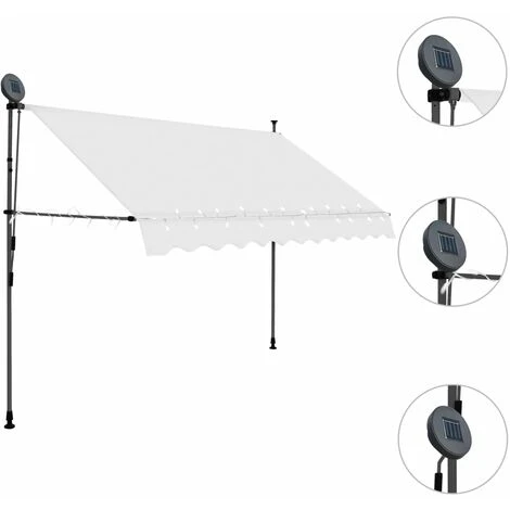 Topdeal Auvent Manuel Rétractable Avec LED 300 Cm Crème FF145873_FR 5 Topdeal Auvent Manuel Rétractable Avec LED 300 Cm Crème FF145873_FR – Image 3