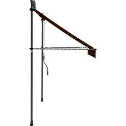 Topdeal Auvent Manuel Rétractable Avec LED 200 Cm Orange Et Marron FF145878_FR -Pergola Soldes 59653626 5