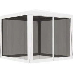 NOVA Tenone Pour Les Fêtes Avec 4 Murs Sur Le Filet Blanc Résistant Différentes Dimensions Tente De Réception 4 Parois Latérales En Maille 2,5x2,5 M Blanc