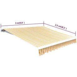 JN.SONGS Toile D'Auvent Imperméable UV Protection Voile D'Ombrage Pour Balcon Jardin Terrasse Jaune Blanc - 300x250 Cm 10 JN.SONGS Toile D'Auvent Imperméable UV Protection Voile D'Ombrage Pour Balcon Jardin Terrasse Jaune Blanc - 300x250 Cm -Pergola Soldes 59664752 4