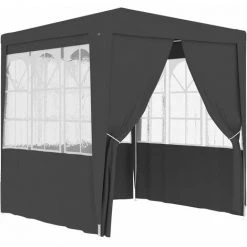 INLIFE Tente De Réception Et Parois Latérales 2x2 M Anthracite 90 G/m² 8 INLIFE Tente De Réception Et Parois Latérales 2x2 M Anthracite 90 G/m² -Pergola Soldes 59848235 2