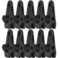 HAPPYSHOPPING Lot De 10 Grandes Pinces Pour Tente, Noir