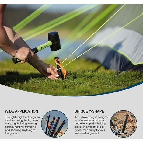 GALOZZOIT Piquets De Tente 12 Pièces, Piquets En Métal De 18 Cm, Piquets De Terre Pour Tentes, Piquets De Tente En Aluminium Pour Sols Durs, Piquets De Tente Noirs, Piquets De Sable Pour Le Camping 5 GALOZZOIT Piquets De Tente 12 Pièces, Piquets En Métal De 18 Cm, Piquets De Terre Pour Tentes, Piquets De Tente En Aluminium Pour Sols Durs, Piquets De Tente Noirs, Piquets De Sable Pour Le Camping – Image 3