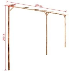 VidaXL Pergola Bambou 385 X 40 X 205 Cm - Brun -Pergola Soldes 5991162 5