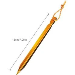 LangRay Piquets De Tente, Piquets De Tente à Ongles, Piquets De Tente De Camping Extérieur En Aluminium De 10 Pièces Avec Corde Réfléchissante, Idéaux Pour Les Voyages En Camping (18 Cm, Or) -Pergola Soldes 59917204 2