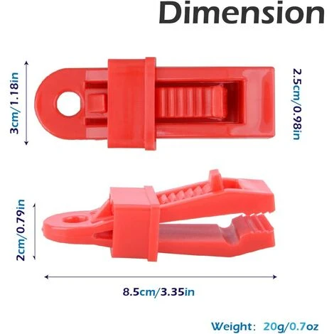 LangRay Clips De Tente Clips De Bache Pince De Tente Avec ?illet Clips Fixation Pour Tente Bache Camping En Plein Air(rouge) 4 LangRay Clips De Tente Clips De Bache Pince De Tente Avec ?illet Clips Fixation Pour Tente Bache Camping En Plein Air(rouge) – Image 2
