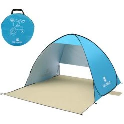 TANCYCO 70.9x59x43.3 Pouces Automatique Instantané Pop-up Tente De Plage Anti UV Abri Solaire Cabana Pour Camping Pêche Randonnée Pique-nique,Lac Bleu,