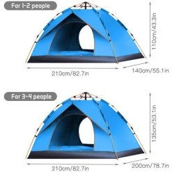 TANCYCO Tente De Camping Instantanée Portable Résistante à L'eau Pour Tente Pop-up Extérieure Pour Tente Familiale 1-2 / 3-4 Personnes,, -Pergola Soldes 59953121 2