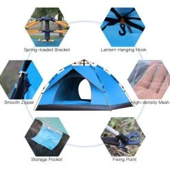 TANCYCO Tente De Camping Instantanée Portable Résistante à L'eau Pour Tente Pop-up Extérieure Pour Tente Familiale 1-2 / 3-4 Personnes,, -Pergola Soldes 59953121 3