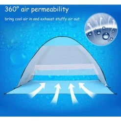 TANCYCO 70.9x59x43.3 Pouces Automatique Instantané Pop-up Tente De Plage Anti UV Abri Solaire Cabana Pour Camping Pêche Randonnée Pique-nique,Bleu Foncé, -Pergola Soldes 59953155 3