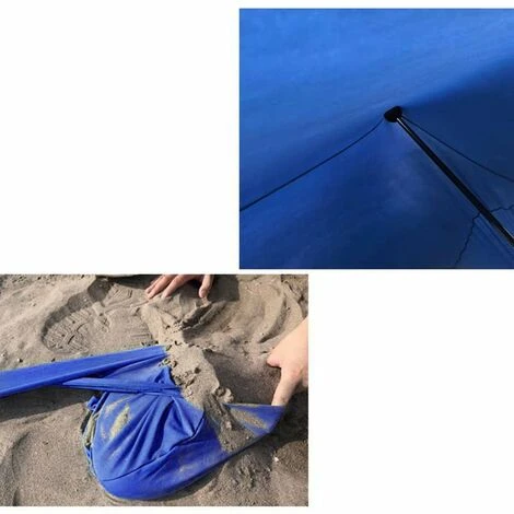 TANCYCO Abri De Soleil Pour Tente De Plage Avec Sacs De Sable Pour Camping, Pêche, Randonnée, Parc De Plage,Bleu 5 TANCYCO Abri De Soleil Pour Tente De Plage Avec Sacs De Sable Pour Camping, Pêche, Randonnée, Parc De Plage,Bleu – Image 3