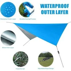 FR-LIFE BR-Vie Bâche De Tente De Camping, Bâche Imperméable De Mouche De Pluie Pour Le Camping Empreinte D'abri De Protection UV Extérieure Pour Le Camping En Plein Air Sac à Dos Randonnée Hamac (Bleu) -Pergola Soldes 59963095 4