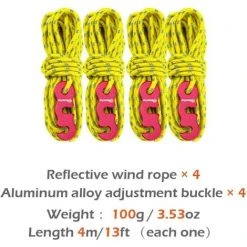 FR-LIFE BR-Vie 4 Pièces Cordes Pour Tente Réfléchissante, Corde De Tente Réfléchissante, Avec Réglage, Il Est Très Approprié Pour Le Camping En Plein Air, La Randonnée, L'Auvent, La Tente, Etc -Pergola Soldes 59963106 5