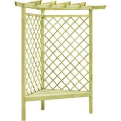 NOVA Pergola D'angle Et Siège 130x130x197 Cm En Pin Imprégné