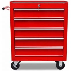 NOVA Carrier De Porte Avec 5 Tiroirs Et Roues Pour Garage Différentes Couleurs Couleur : ROUGE -Pergola Soldes 59982434 5