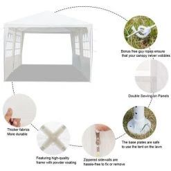 GROSMONDE Tente étanche 3 X 6 M Quatre Parois Avec Tubes En Spirale , Blanc 10 GROSMONDE Tente étanche 3 X 6 M Quatre Parois Avec Tubes En Spirale , Blanc -Pergola Soldes 59999966 4