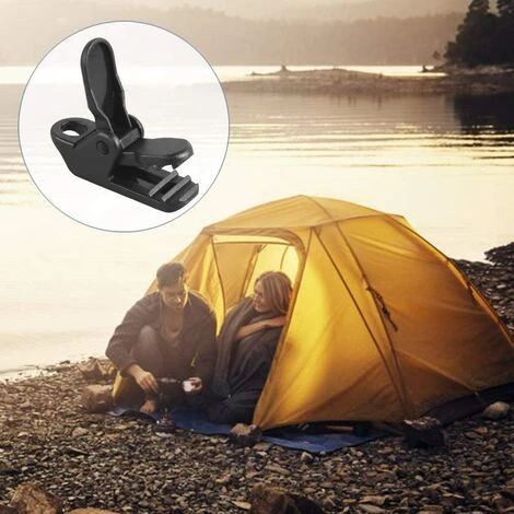 DENUOTOP Arceaux De Tente 100 Pcs Clip Tente Clip Bâche, Pince Pour Bâche De Clip Tente Plastique, Clips De Bâche Noir À Pinces Pour Tentes De Camping, Activités De Plein Air, 3.2 * 1 * 1.3 Cm 5 DENUOTOP Arceaux De Tente 100 Pcs Clip Tente Clip Bâche, Pince Pour Bâche De Clip Tente Plastique, Clips De Bâche Noir À Pinces Pour Tentes De Camping, Activités De Plein Air, 3.2 * 1 * 1.3 Cm – Image 3