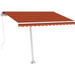 Topdeal Auvent Manuel Rétractable Sur Pied 300x250 Cm Orange Et Marron FF3069500_FR -Pergola Soldes 60046644 3