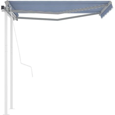 Topdeal Auvent Rétractable Automatique Et Poteaux 3,5x2,5 M Bleu Blanc FF3069926_FR 4 Topdeal Auvent Rétractable Automatique Et Poteaux 3,5x2,5 M Bleu Blanc FF3069926_FR – Image 2