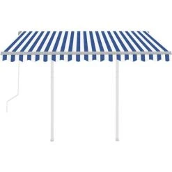 Topdeal Auvent Rétractable Automatique Et Poteaux 3,5x2,5 M Bleu Blanc FF3069926_FR 10 Topdeal Auvent Rétractable Automatique Et Poteaux 3,5x2,5 M Bleu Blanc FF3069926_FR -Pergola Soldes 60046733 4