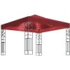 Topdeal Tonnelle Avec Guirlande Lumineuse à LED 3x3 M Bordeaux FF3070297_FR -Pergola Soldes 60046739 1