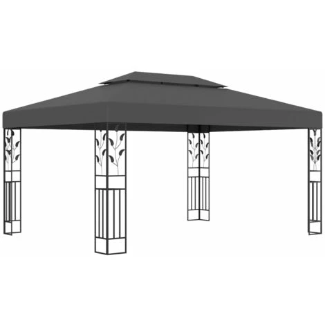 Topdeal Tonnelle Avec Double Toit Et Lumières LED 3x4 M Anthracite FF3070299_FR 4 Topdeal Tonnelle Avec Double Toit Et Lumières LED 3x4 M Anthracite FF3070299_FR – Image 2