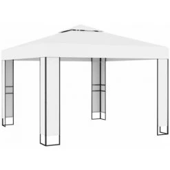 Topdeal Tonnelle Avec Double Toit Et Lumières LED 3x3 M Blanc FF3070302_FR 8 Topdeal Tonnelle Avec Double Toit Et Lumières LED 3x3 M Blanc FF3070302_FR -Pergola Soldes 60046745 2
