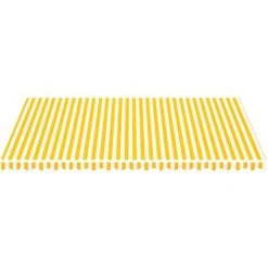 Topdeal Tissu De Remplacement Pour Auvent Jaune Et Blanc 5x3,5 M FF311942_FR -Pergola Soldes 60047489 3