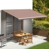 Topdeal Tissu De Remplacement Pour Auvent Marron 5x3 M FF311981_FR -Pergola Soldes 60047507 1