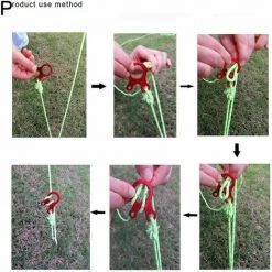 STARLIGHT Lot De 10 Tendeurs Ultra Légers En Acier Inoxydable Pour Paracorde à 3 Trous - Ajusteur Rapide De Serrage - Pour Activités De Plein Air - Randonnée, Camping, Pique-nique, Tente, Auvent Rouge,STAR.L -Pergola Soldes 60064798 3