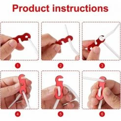 STARLIGHT 30pcs Ajusteur De Haubans En Aluminium Ultraléger Pour Tente De Randonnée Rouge,STAR.L -Pergola Soldes 60066610 3