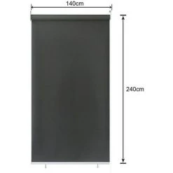 EINFEBEN Paravent Extérieur Rétractable 140x240cm Gris Anthracite Store Vertical,pour Balcon Et Terrasse, Pare-soleil, Brise-vu. -Pergola Soldes 60067375 2