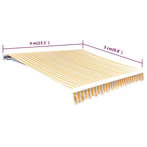 FIMEI Tissu D'auvent Jaune Tournesol/blanc 4x3 M (cadre Non Inclus) 7 FIMEI Tissu D'auvent Jaune Tournesol/blanc 4x3 M (cadre Non Inclus) – Image 5
