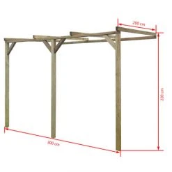 FIMEI Pergola à Appentis 2 X 3 X 2,2 M Bois -Pergola Soldes 60100185 4