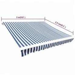 FIMEI Toit D'auvent Toile Bleu Et Blanc 3x2,5 M (Cadre Non Inclus) -Pergola Soldes 60100234 5