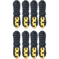 REGALI Corde De Tente Réfléchissante 4 M Corde En Nylon Ficelle Avec Tendeur Pour Camping Tente Bâche Randonnée Auvent X8