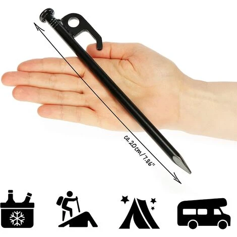 REGALI 12x Piquets De Tente En Acier - Piquets Longs Et Robustes Pour Le Camping Et L'extérieur - Idéal Pour Les Sols Normaux Et Durs - 20 Cm 7 REGALI 12x Piquets De Tente En Acier - Piquets Longs Et Robustes Pour Le Camping Et L'extérieur - Idéal Pour Les Sols Normaux Et Durs - 20 Cm – Image 5