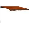 LITZEE Auvent Manuel Rétractable 450x300 Cm Orange Et Marron # -Pergola Soldes 60165639 1
