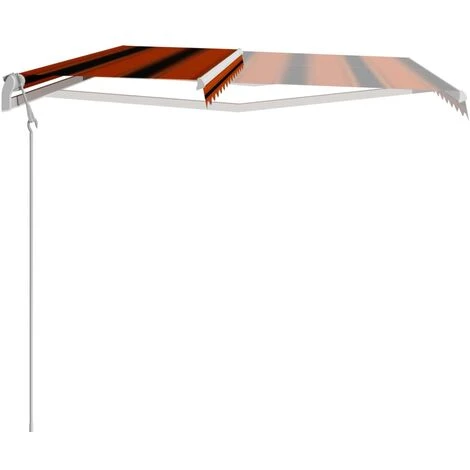 LITZEE Auvent Rétractable Automatique 350x250 Cm Orange Et Blanc # 7 LITZEE Auvent Rétractable Automatique 350x250 Cm Orange Et Blanc # – Image 5
