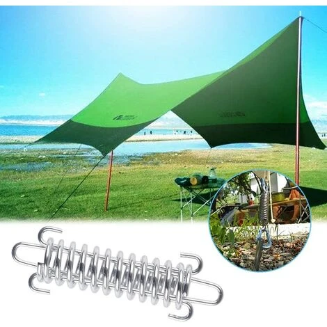 DENUOTOP 10pcs Tente Corde Résistante, Boucle De Corde Pour Tente En Acier Inoxydable Pour La Randonnée Camping Pêche Pique-Nique Voyager 4 DENUOTOP 10pcs Tente Corde Résistante, Boucle De Corde Pour Tente En Acier Inoxydable Pour La Randonnée Camping Pêche Pique-Nique Voyager – Image 2