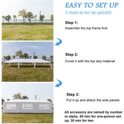 GROSMONDE 3 X 9 M à Sept C?tés Tente De Réception / Gazebo étanche Portable Avec Tubes En Spirale 10 GROSMONDE 3 X 9 M à Sept C?tés Tente De Réception / Gazebo étanche Portable Avec Tubes En Spirale -Pergola Soldes 60300390 4