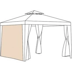 Gardenista Rideau De Remplacement Pour Gazebo, 2 Mètres, Meubles D'été D'extérieur, Imperméable, Idéal Pour Se Protéger Du Soleil, Durable Et De Haute Qualité, Pierre