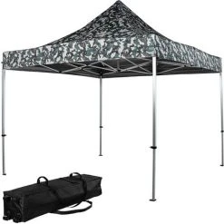 INSTENT® Structure De Tonnelle Pliante 3x3m Alu PRO, Couleur Urban, Avec Sac De Transport à Roulettes