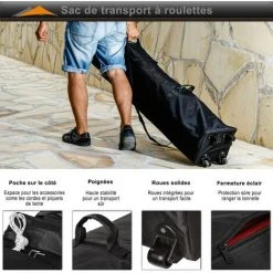 INSTENT® Structure De Tonnelle Pliante 3x3m Alu PRO, Couleur Urban, Avec Sac De Transport à Roulettes -Pergola Soldes 60356380 5