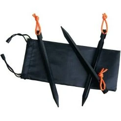 MODOU Tente Extérieure Ciel Rideau Clou Au Sol En Alliage D'aluminium Sac En Tissu Ensemble Camping Camping Clou De Tente Audacieux à Trois Tranchants Avec Corde Noir Packof24 -Pergola Soldes 60361705 4