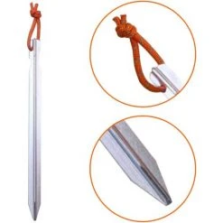 MODOU Tente Extérieure Ciel Rideau Clou Au Sol En Alliage D'aluminium Sac En Tissu Ensemble Camping Camping Clou De Tente Audacieux à Trois Tranchants Avec Corde Argent Packof10 -Pergola Soldes 60361707 3