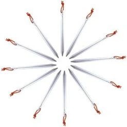 MODOU Tente Extérieure Ciel Rideau Clou Au Sol En Alliage D'aluminium Sac En Tissu Ensemble Camping Camping Clou De Tente Audacieux à Trois Tranchants Avec Corde Argent Packof10 -Pergola Soldes 60361707 4